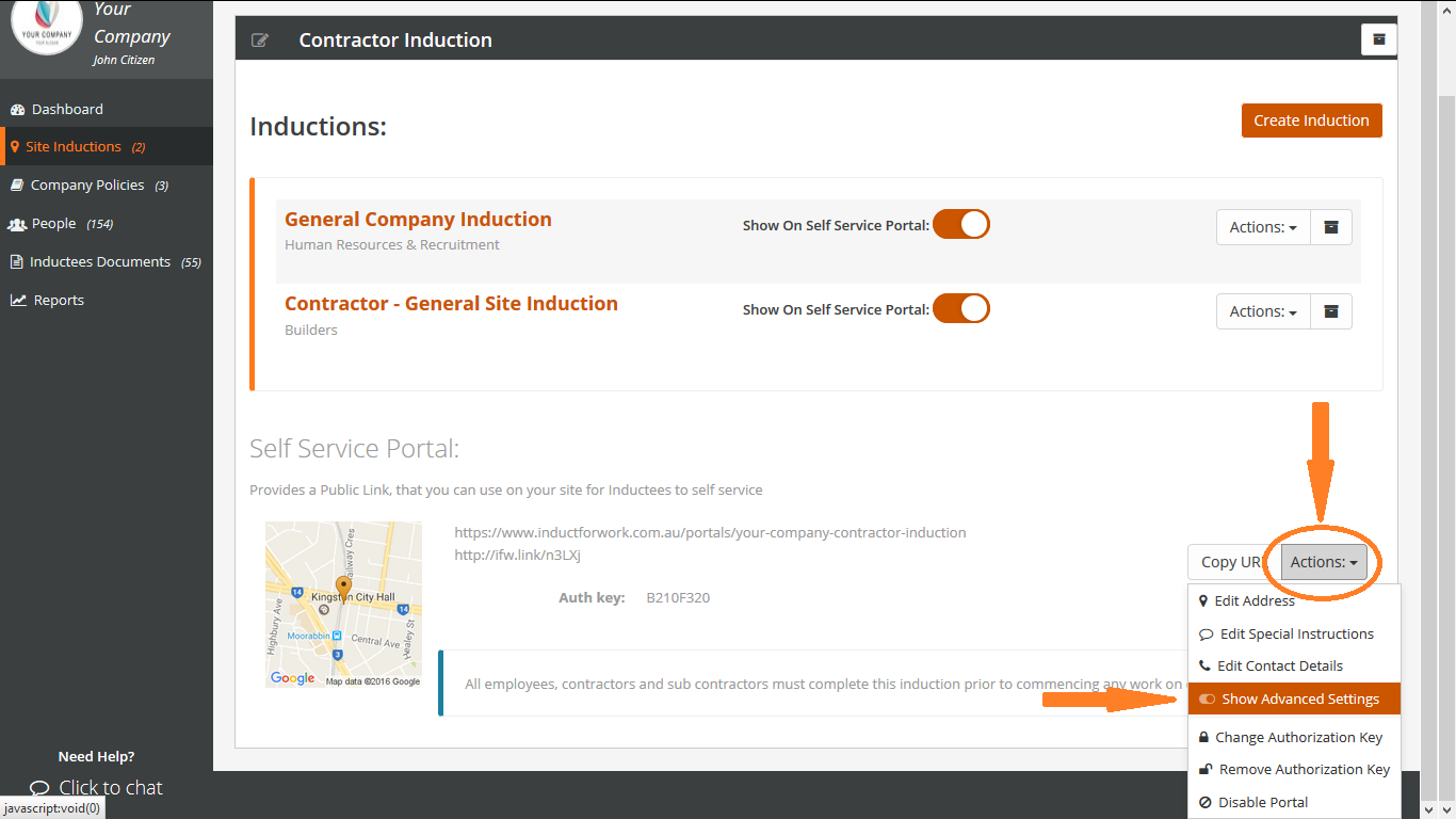 inductforwork.com.au Help Pages