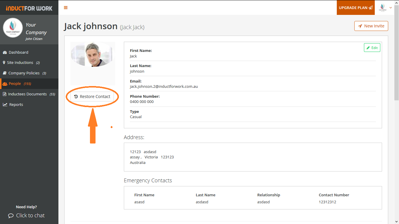 online inductions archive employee profiles step 4