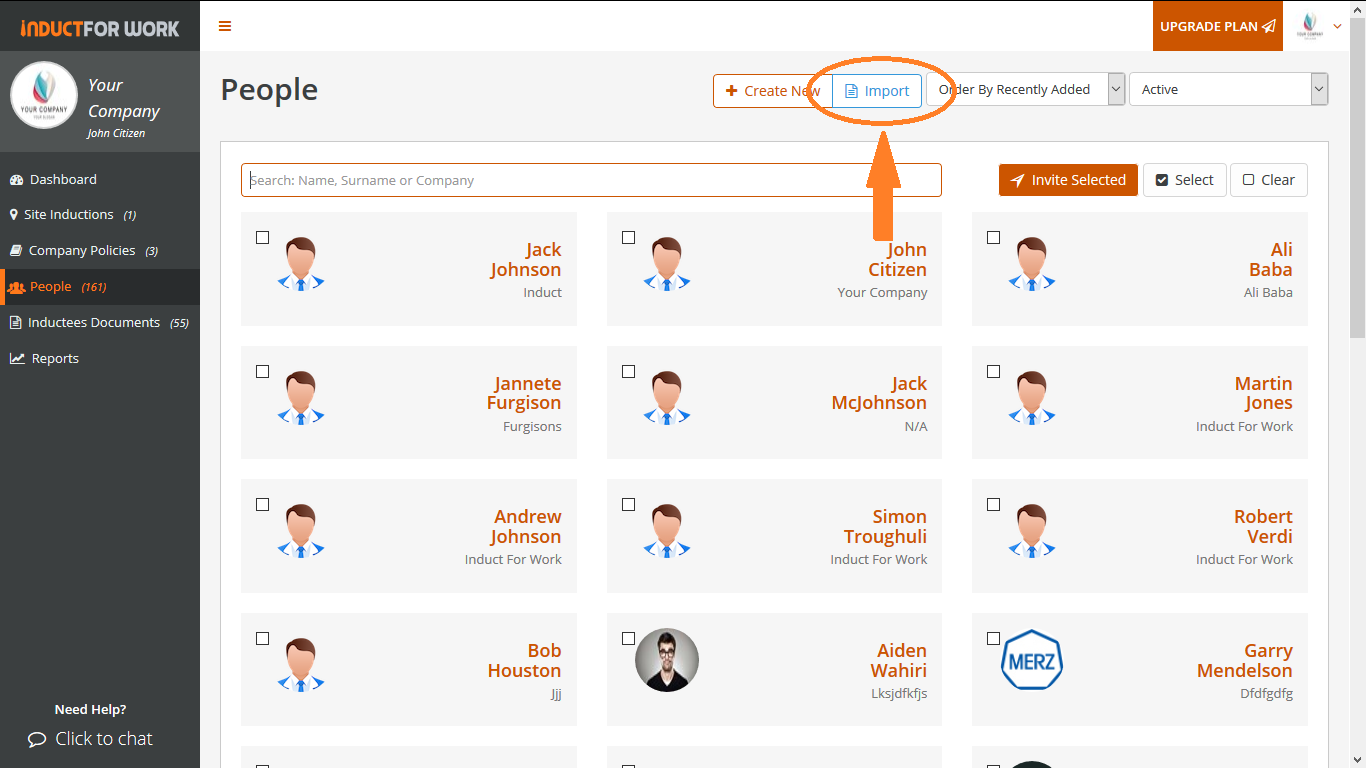 Online Inductions help page: How to import employee profiles Online Inductions: How to import employee profiles
