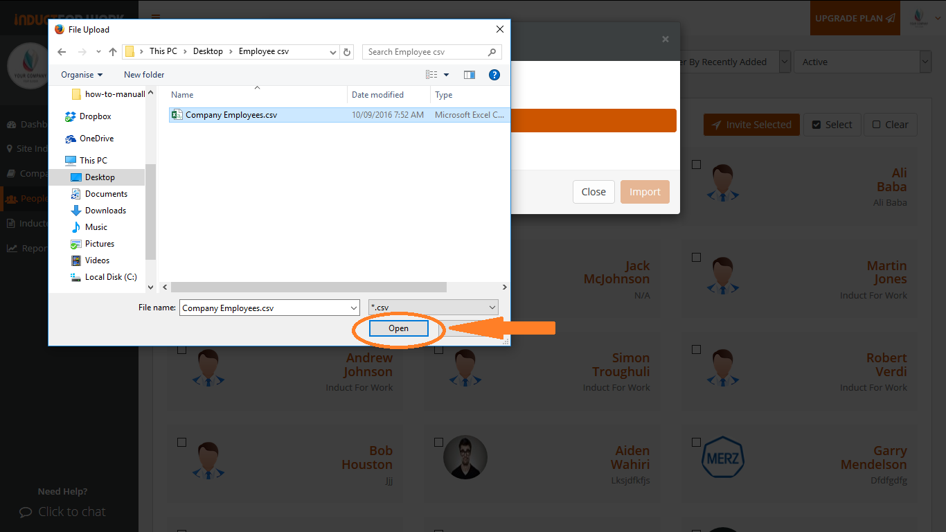Online Inductions help page: How to import employee profiles Online Inductions: How to import employee profiles
