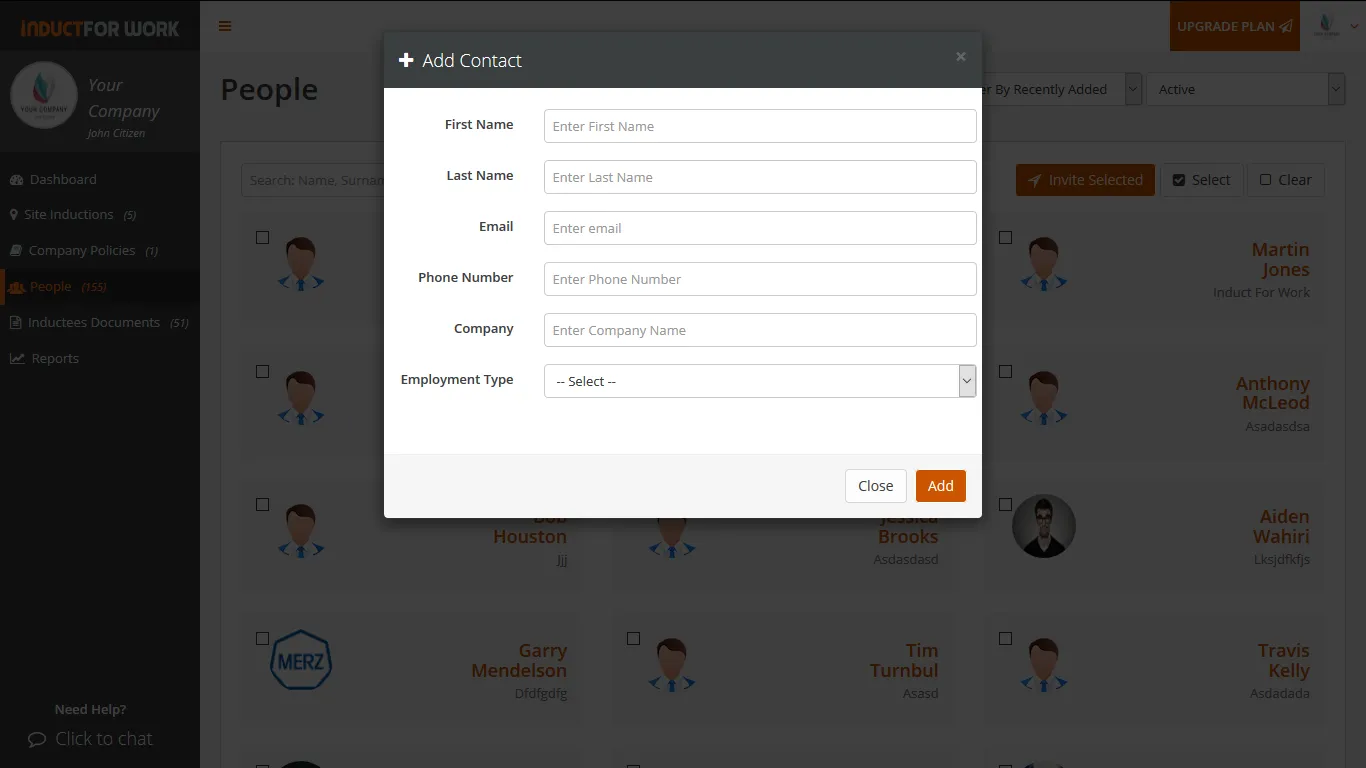Creating Employee Profiles Online Induction 