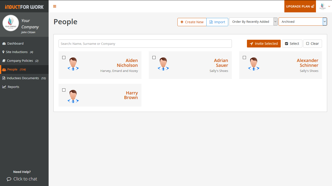 Online Inductions How to restore an archived profile Help Pages Online Inductions How to restore an archived profile
