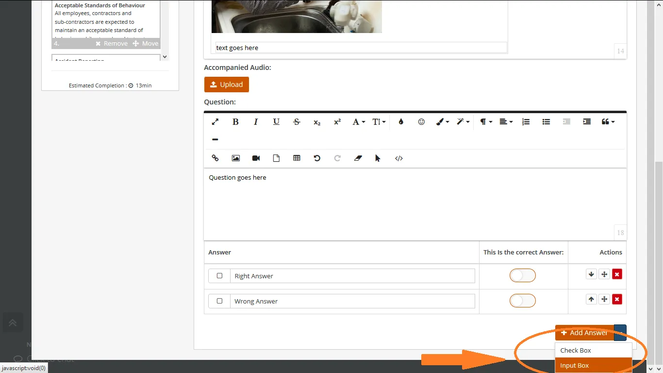 How to use editor to create your own online inductions