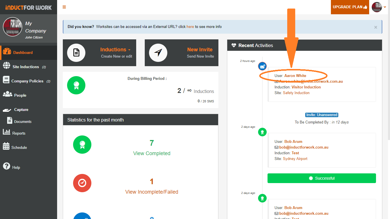 online induction software help