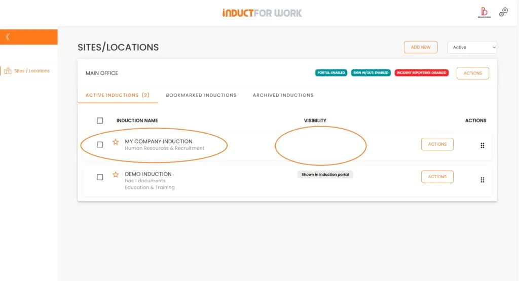 Online Induction LMS No Visibility