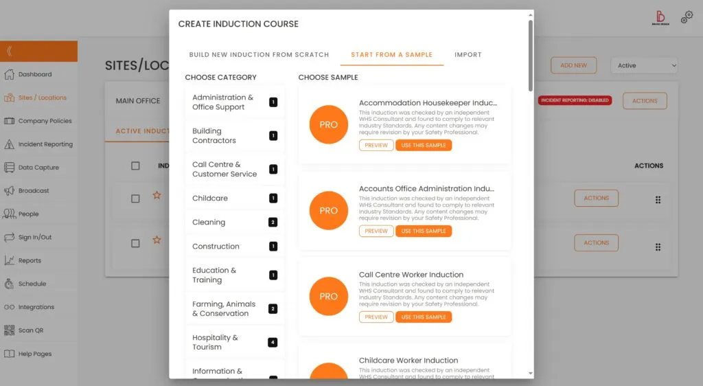 Online Induction LMS Sample