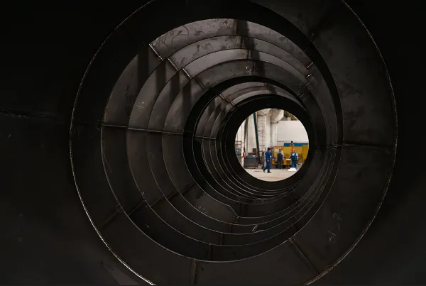 Inside a confined space