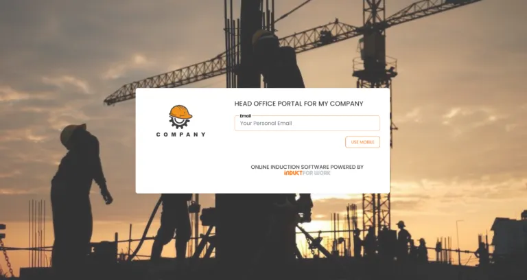 Online Induction Login Page for Clients