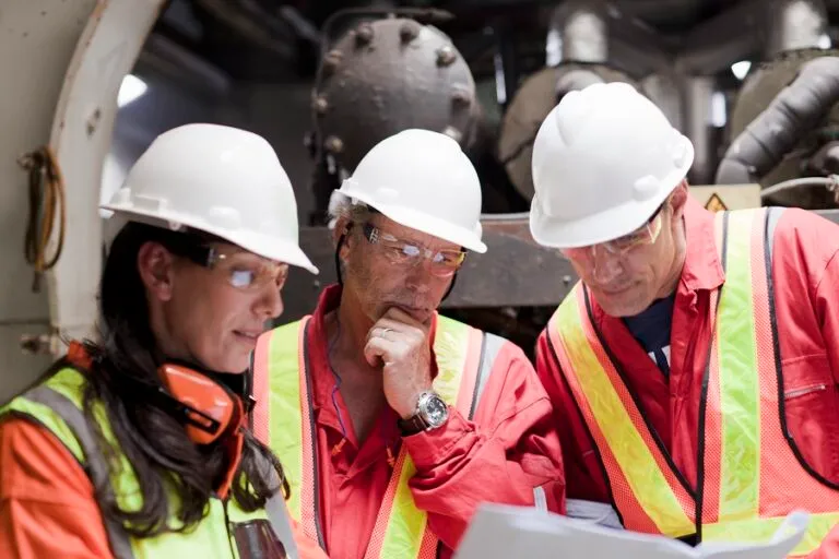 Workers getting ready for a safety audit